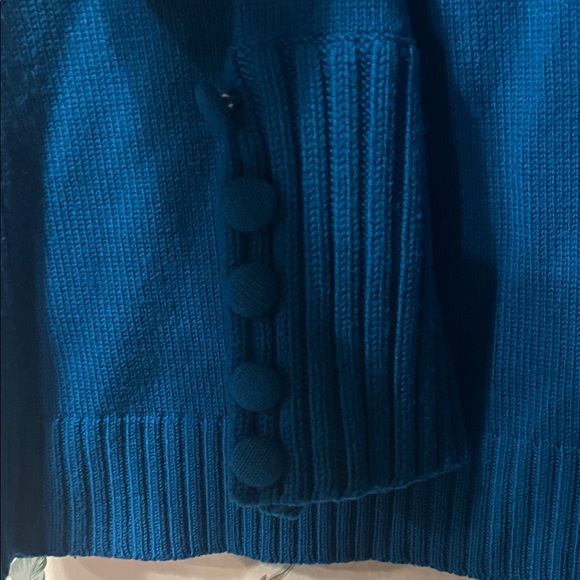 💁‍♀️WOMENS Banana Republic Teal Turtleneck Sweater with Button Cuffs - Picture 3 of 8